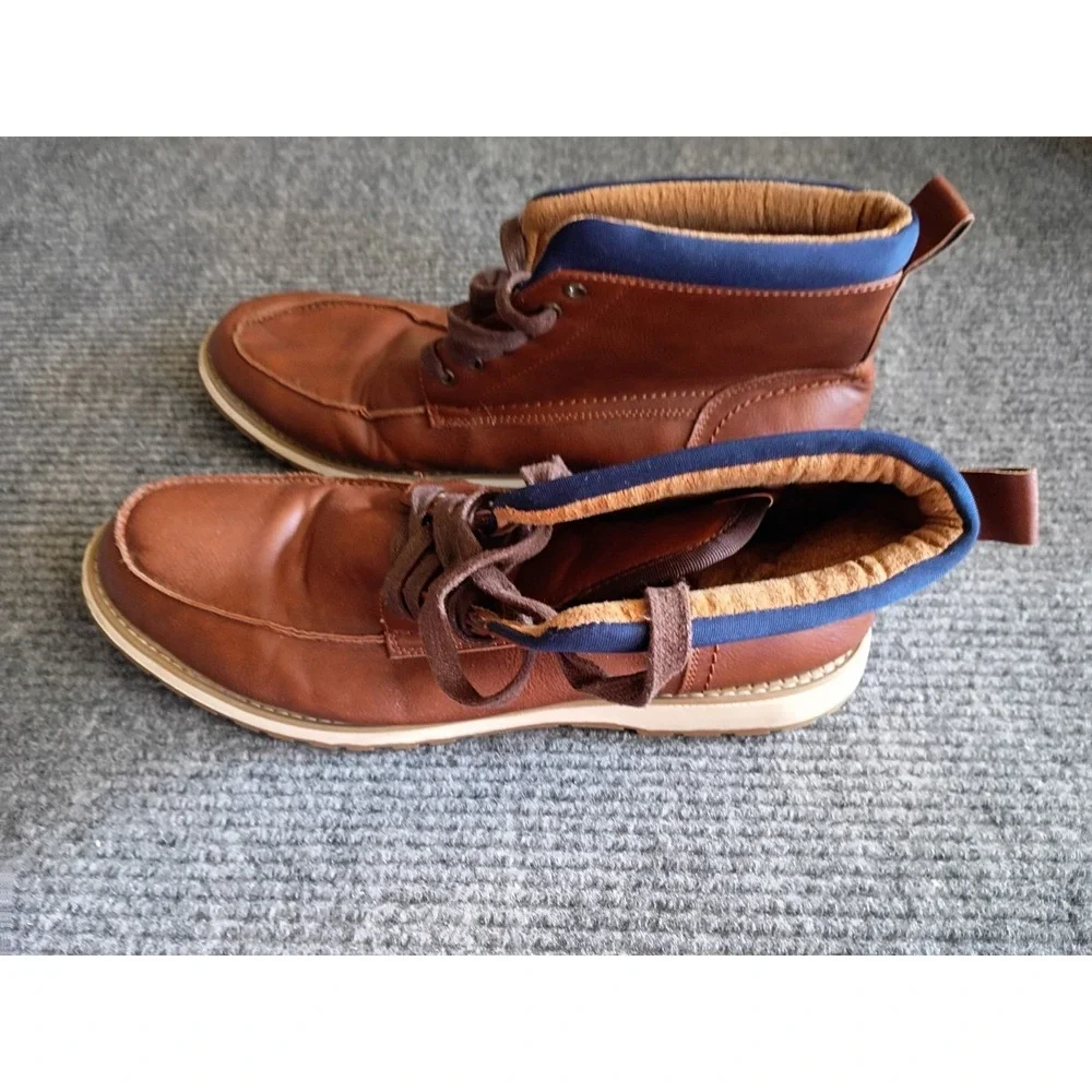 Hawke & Co Men's High Top Brown Boots With Blue Collar Size 13 (I Think)